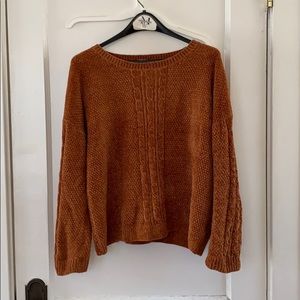 Pink Rose knit sweater with scoop neck